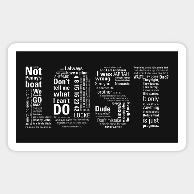 LOST Quotes // Classic Drama Tv Show, Sci-Fi, Geek Sticker by Geekydog